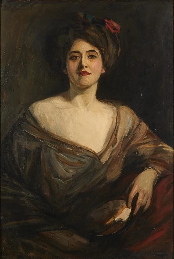 Ritratto di una bellezza con drappeggio sulle spalle, 1910